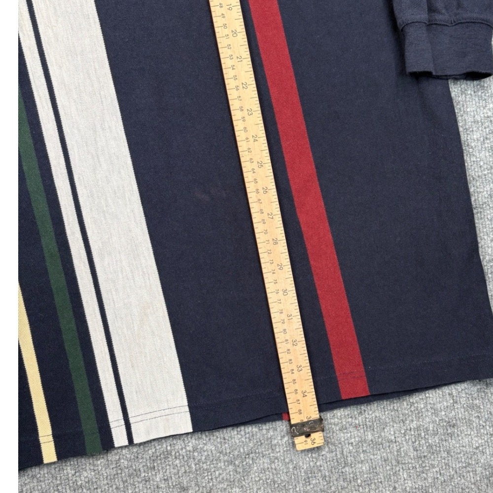 Knights of the Round Table Mens Big 4X Long Sleeve Colorblock Stripe Polo Shirt - Picture 4 of 9